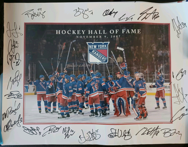 NEW YORK RANGERS 07-08 SIGNED TEAM POSTER JAGR LUNDQUIVST  in Arts & Collectibles in City of Toronto