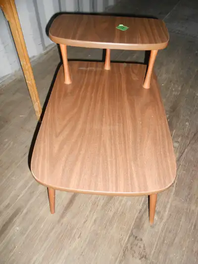 60s style veneer 2 tier end table height23" width20" depth14", View more