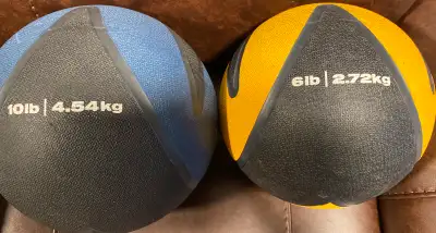 Selling 2 Nike medicine balls: 6lbs and 10lbs, View more