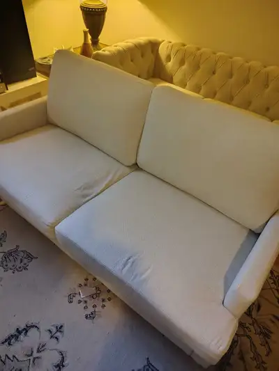 brand new loveseat white beige linen, View more