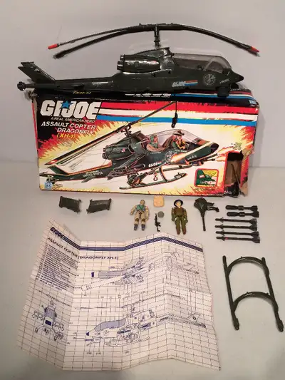 GI Joe ARAH Dragonfly 1983 Complete w Box &  2 Action Figures, View more