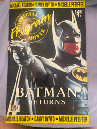 Batman Returns - Official Movie Program Magazine Book - vtg 1992