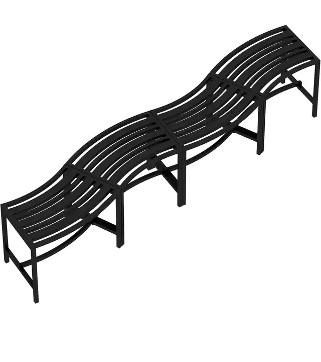 Metal Curved Fire Pit Bench Set of 4, Outdoor Fire Pit Seating,  in Patio & Garden Furniture in Hamilton - Image 5