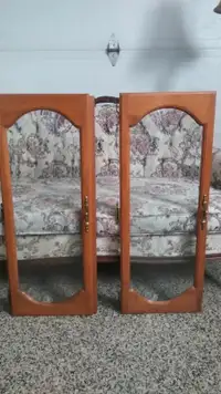 2 portes vitrées avec avec charnières pour meuble