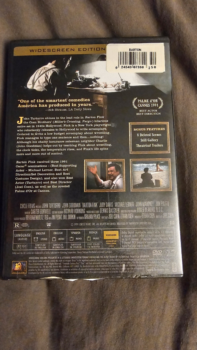 Barton Fink dvd movie  in CDs, DVDs & Blu-ray in Edmonton - Image 2