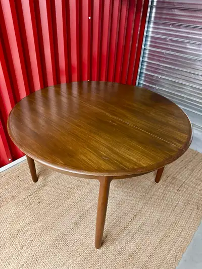 MCM Round Walnut Dining Table, View more