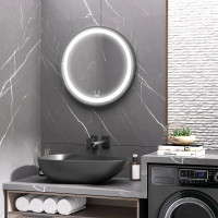 LED Bathroom Mirror for Vanity, Dimmable Lighted Anti Fog Wall M
