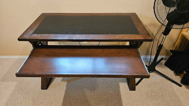 Computer desk with sliding tray for keyboard in TV Tables & Entertainment Units in Saskatoon - Image 2