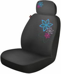 NEW: Who-Rae Fashion Seat Cover -Flora Gray