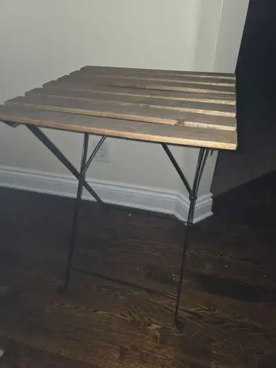 Metal and Wood Folding Side Table, View more