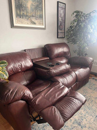 leather sofa with massage