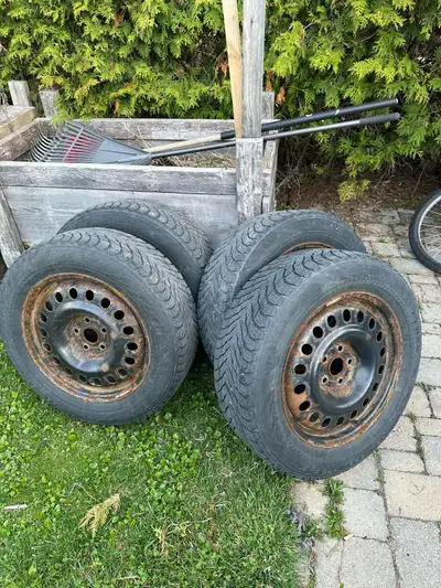 Tires from 2019 Tiguan on steel rims. Still have a season or 2 left of use. Asking $500 obo