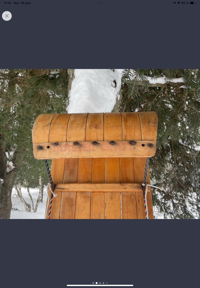 Toboggan vintage en bois; traîne sauvage, luge dans Pêche, camping et plein Air  à Trois-Rivières - Image 2
