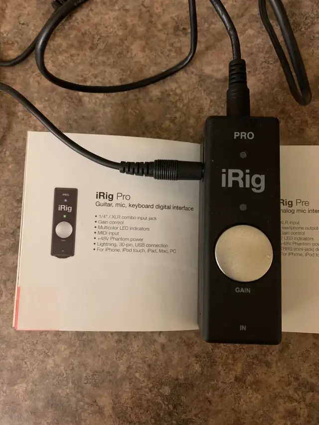 iRig pro audio MIDI interface for Mac/PC IOS android IK multimed