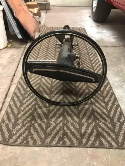 1969 Olds cutlass wheel and floor shift column . Wheel has cracks but still looks good. Floor shift...