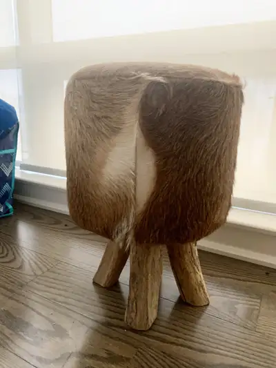  Fur rustic Canadian table, footstool decor , View more