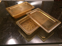 2 Cambro Amber Heat Resistant Food Serving Pans