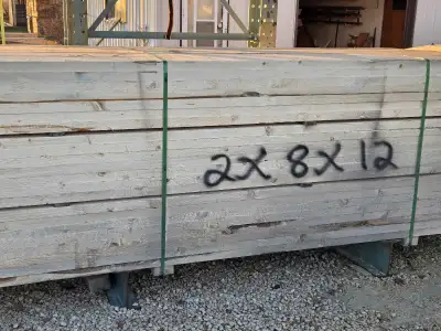 2x8x12 rough cut Spruce wood $16 each Cash or debit or e-transfer only No minimum purchase required...