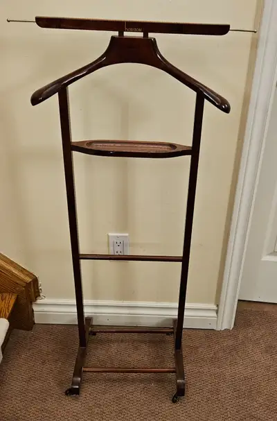 VINTAGE MCM OAK WOOD VALET STAND, View more