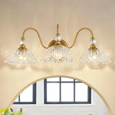 NEW Vintage Bathroom Vanity Light, Vintage Matte Antique Brass, View more