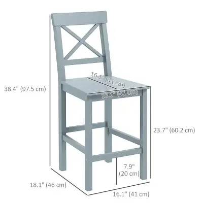 Grey Farmhouse Counter Height Stool, Bar Stool with Back, , View more