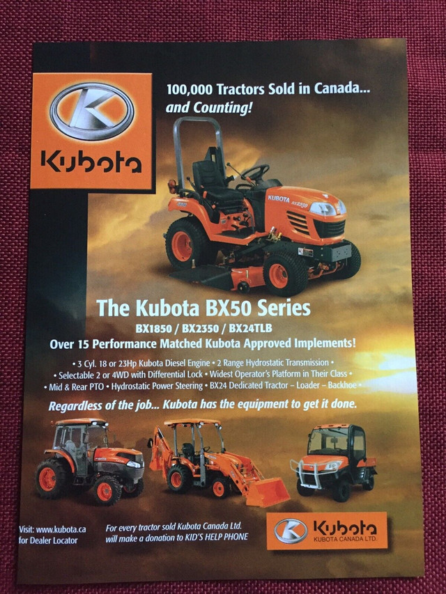 2007 Kubota BX50 Series Tractors Original Ad in Arts & Collectibles in North Bay
