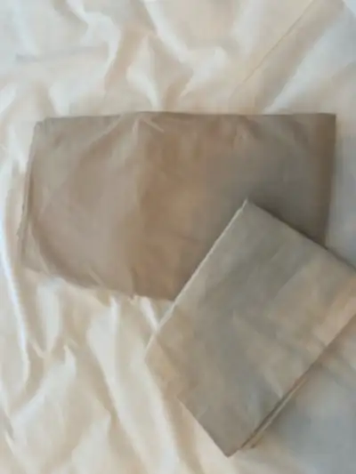 Beige Cotton Pillowcase Set and fitted sheet queen size , View more