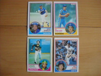 4 cartes de baseball de 1983