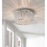 Flush Mount Ceiling Light Fixture with Crystal Shade