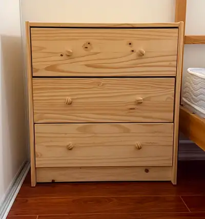 3-drawer chest, pine, 62x68 cm (24 3/8x26 3/4 "), View more