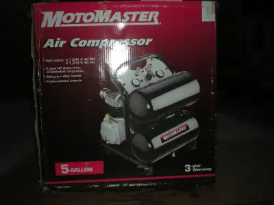 FOR SALE - MOTOMASTER AIR COMPRESSOR -NEW NEVER TAKEN OUT OF BOX -HIGH OUTPUT: 5.1 CFM@40 PSI -4.1 C...