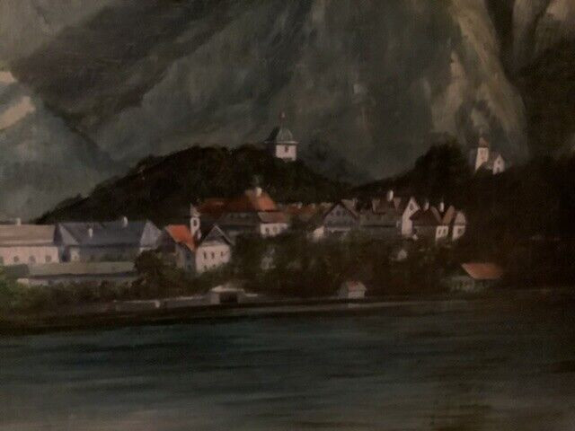 Vtg Acrylic Ptg of a Small Scenic Village (Framed by Simpson’s) in Arts & Collectibles in Belleville - Image 3