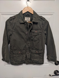 The Place Boy's Military Style Coat khaki colour size M 7-8 EUC