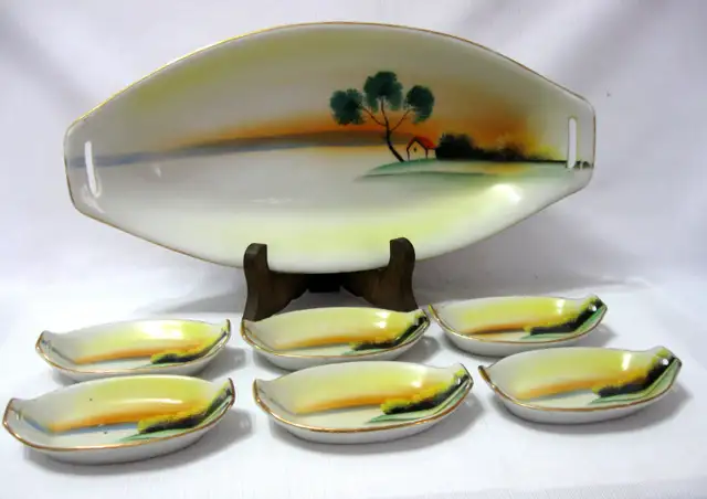ENSEMBLE SEPT MORCEAUX pour CELERY SEVEN PIECE SERVING SET.c1950 in Arts & Collectibles in West Island - Image 2
