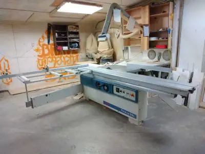 SCM MiniMax Formula S35 10ft sliding table saw for sale. 10ft sliding table with scoring blade. 3-ph...