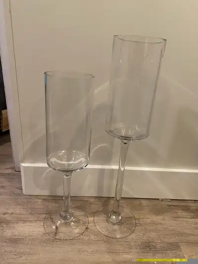 2 Large Glass Vases, View more
