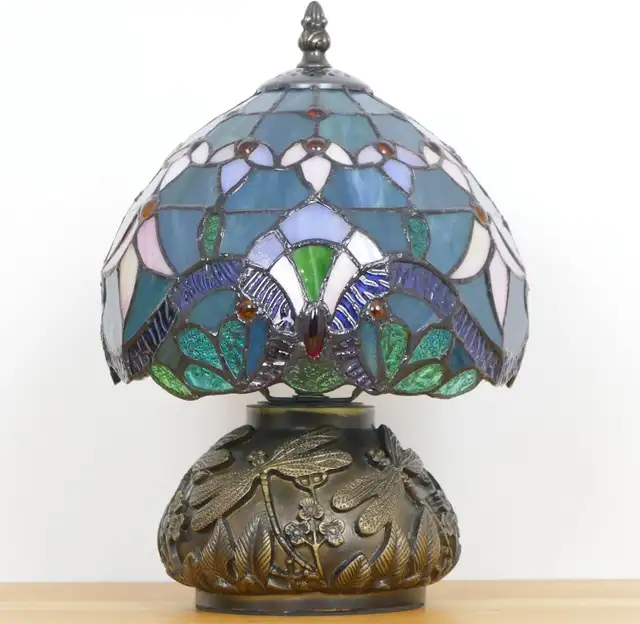Small Tiffany Mushroom Table Lamp Baroque Style Shade W8H11 Inch in Indoor Lighting & Fans in City of Toronto - Image 9