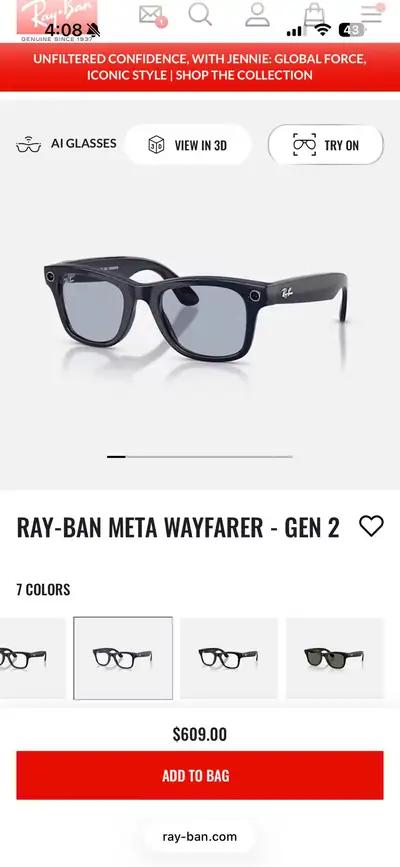 Meta Rayban Gen 2 Blue Cosmic Transitions, View more