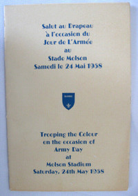 PROGRAMME SALUT au DRAPEAU /JOUR de L ARMEE..24 MAI .1958