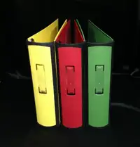 Set of 3 Colorful Staples 3 Ring Binders ~ 3"