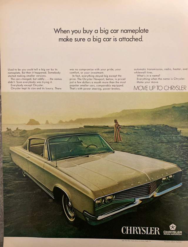 1968 Chrysler Newport Original Ad in Arts & Collectibles in North Bay
