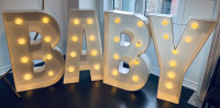 BABY styrofoam letters with lights