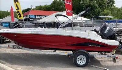 2022 hurricane SS185OB SUNDECK SPORT with fishing package and upgraded snap-in marine mat flooring,s...