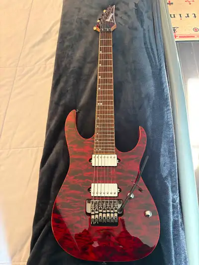 Ibanez RG927QMZ Premium 7-String with Bare Knuckle Pickups, Red, View more