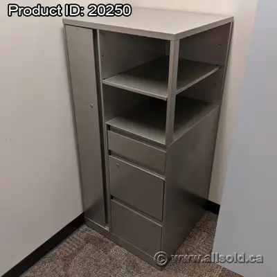 Steelcase Pewter Storage Tower with Wardrobe, Shelving, Filing, View more