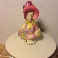 Antique Bisque Porcelain Ceramic Lady Head Bust Doll Figure Woma