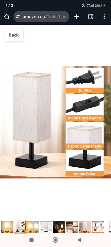 Table Lamp for Bedroom - Small Bedside Lamps for Nightstand, Min in General Electronics in Edmonton - Image 2