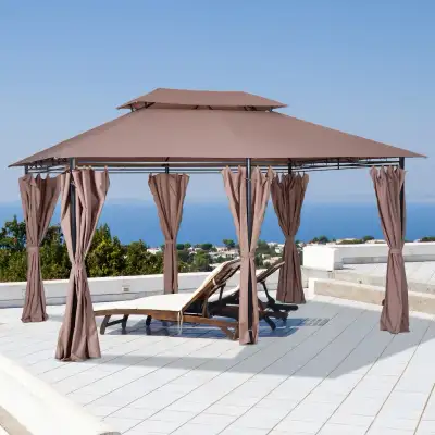 10' x 13' Patio Gazebo, Outdoor 2-Tiers Garden Canopy Yard Sunsh, View more