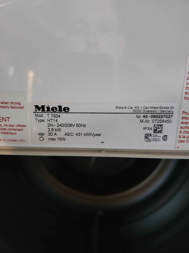 Dryer (Miele,GE). in Washers & Dryers in Mississauga / Peel Region - Image 3