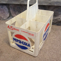 Vintage Pepsi Cola 6 pack Plastic Bottle Carry Crates
